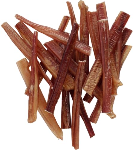Image of GigaBite Bully Sticks for Dogs All Natural Beef Pizzle Dog Chews, Odor & Rawhide Free Dog Treats, Long Lasting High Protein Chews Digestible Dental Dog Treat - Sticks (Half-cut 6 inch), Pack of 80