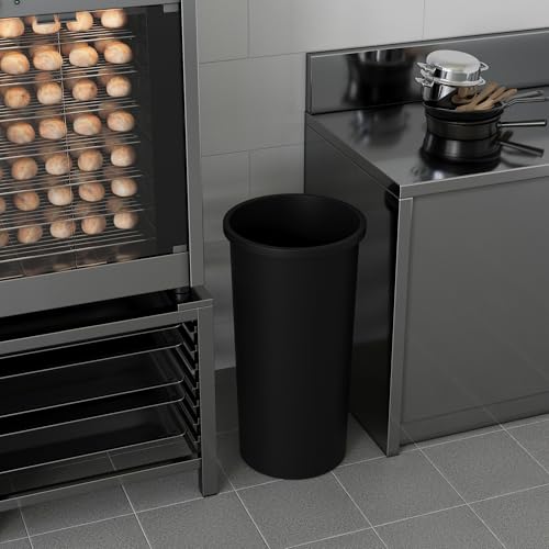 Image of 22 Gallon Black Round Waste Basket | 88 Qt Trash Can
