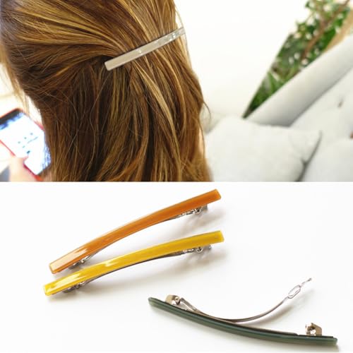 Lurrose 5pcs French Hair Clip Tortoiseshell Hair Clips Fashion Hair Pin Automatic Clasp for Women Girls (Random Colour) - Image 3