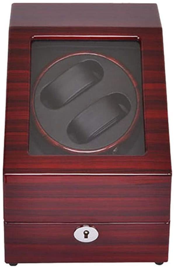 Remontoir de montres automatique en bois rouge ZYFSHA boîte de rangement 2 montres