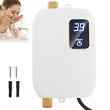 3000W 110V Electric Tankless Water Heater, Portable Water Heater with Digital Display & Overheat Protection, On Demand Water Heater, Instant Water Heater Under Sink for Kitchen Bathroom