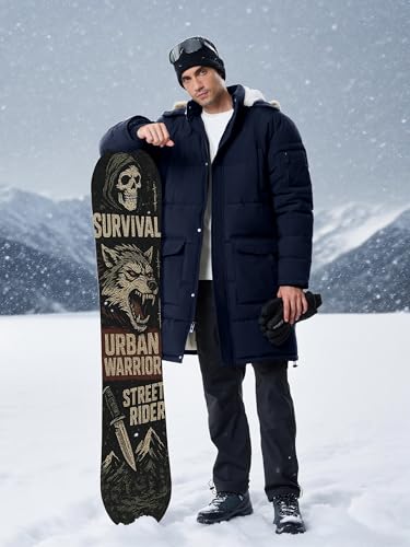 Image of Winter Coats For Men Winter Jackets Water Resistant Warm Thicken Puffy Hooded Insulated Thicken Parka Coat