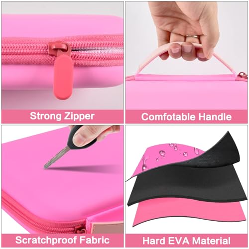 Image of GWCASE Hard Carrying Case for Glocusent for Vekkia LED Neck Reading Lights | Shock-Resistant EVA Shell, Mesh Pocket for Cable, Keep Small Gear Neat for Bedtime Reading, Crochet, Travel, Pink , Box Only