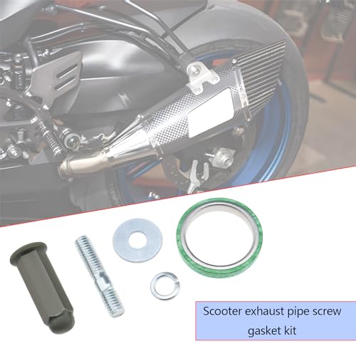 YINETTECH 1 Satz Auspuffbolzen Muttern Dichtungssatz Kompatibel mit GY6 50 Cc 70 Cc 90 Cc 110 Cc 125 Cc 150 Cc QMB139 für Roller Geländefahrzeuge Go-Karts Mopeds Quad-Motoren