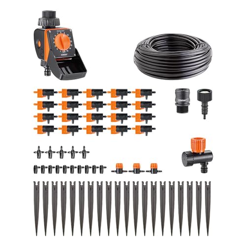 Kit pronto all’uso per irrigare al meglio le piante in terrazzo o in aiuole evitando inutili sprechi d’acqua.