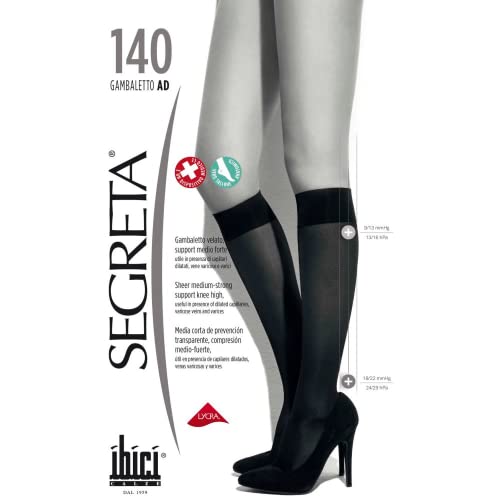 Meia 3/4 Compressão Suave 18-22mmHg Importada Classic 140 Feminina Tamanho:2;Cor:Natural