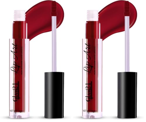 Image of Glam21 Lip Art Non-Transfer Matte Liquid Lipstick | Lightweight, Long-Lasting | Waterproof & Smudge-Proof Lip Colour | Intense Pigment | 3gm -Maroon Chic-10 (Pack of 2)