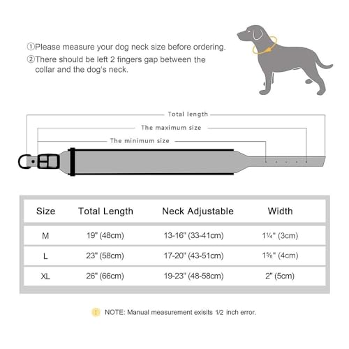 Breites Leder-Hundehalsband mit individueller Gravur, personalisierbar, für Ausweis, Name, Telefonnummer, gepolstertes Haustierhalsband für Französische Bulldogge, Labrador, Deutscher Schäferhund,