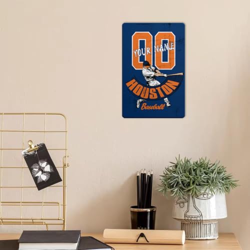 Image of ANTKING Houston Metal Sign Custom Sign Decor for Men Youth Boy Gifts