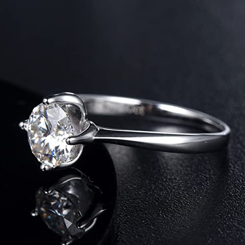 Bague argent moissanite 1ct solitaire 4 broches luxe Daesar