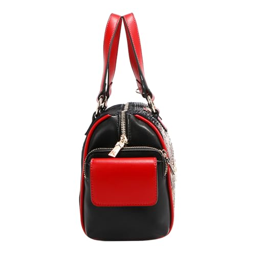 Nicole Lee Martha Travels Italy Wide Handbag, Vegan Leather, Rhinestone Embellished4