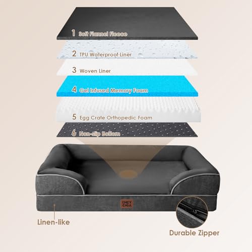 image for EHEYCIGA Orthopedic Dog Bed for Small Dogs, Waterproof Memory Foam Sma