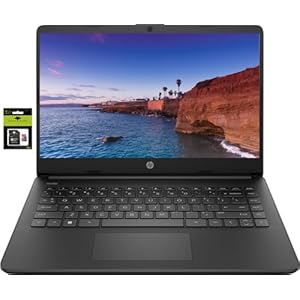 HP Transmisión de 14 pulgadas para laptop Ultral Light para estudiantes y negocios, procesador Intel Celeron de cuatro núcleos, 8 GB de RAM, 256 GB de almacenamiento (128 GB eMMC + tarjeta SD Ghost
