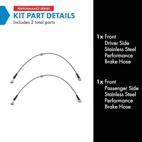 Image of TRQ Front Brake Hose Set Compatible with 2008-2014 Nissan Rogue 2014-2015 Rogue Select