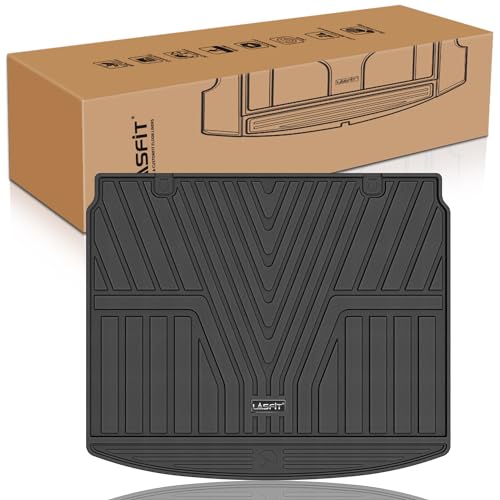 Image of LASFIT Cargo Liner for Honda CR-V 2023-2026 (Gasoline & Hybrid & e:FCEV) | All Weather Custom Fit Anti-Slip Pet Friendly Easy Clean TPE Trunk Mat (Upper Position), Cargo Only Black