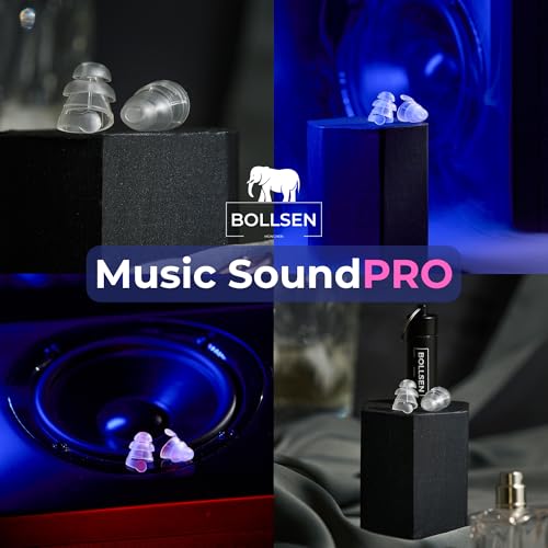 Bollsen MusicSoundPro Ohrstöpsel für Konzerte, Festivals & Partys – 24 dB SNR Lärmreduzierung & Wiederverwendbare Silikon-Ohrstöpsel für Musikliebhaber, DJs & Musiker – Bequem & Unauffällig (1)