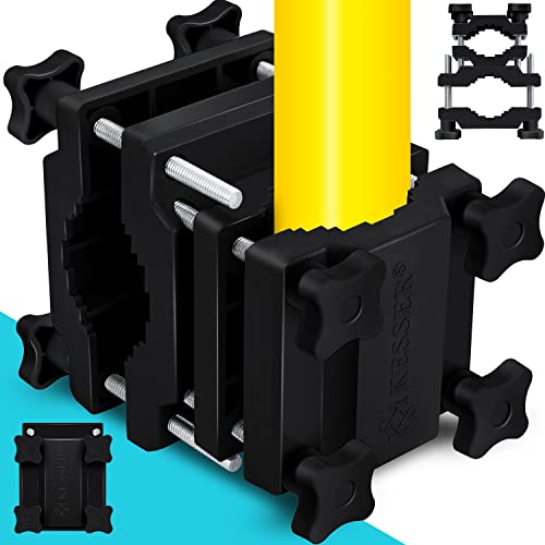 KESSER Premium Halter für Sonnenschirme Universal Balkongeländer | Schirmständer für eckige und runde Schirme | Balkon Terrasse Sonnenschirm Halterung hohe Flexibilität | Starke Klemmkraft Schwarz