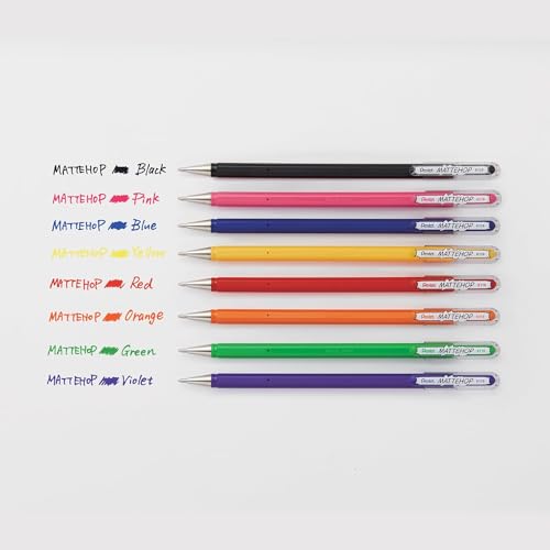 Bolígrafos Pentel Arts Hybrid Mattehop multicolor 8 pzas miniatura 4