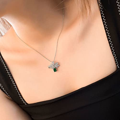 Collier nœud papillon émeraude en argent pour illuminer vos soirées - 3
