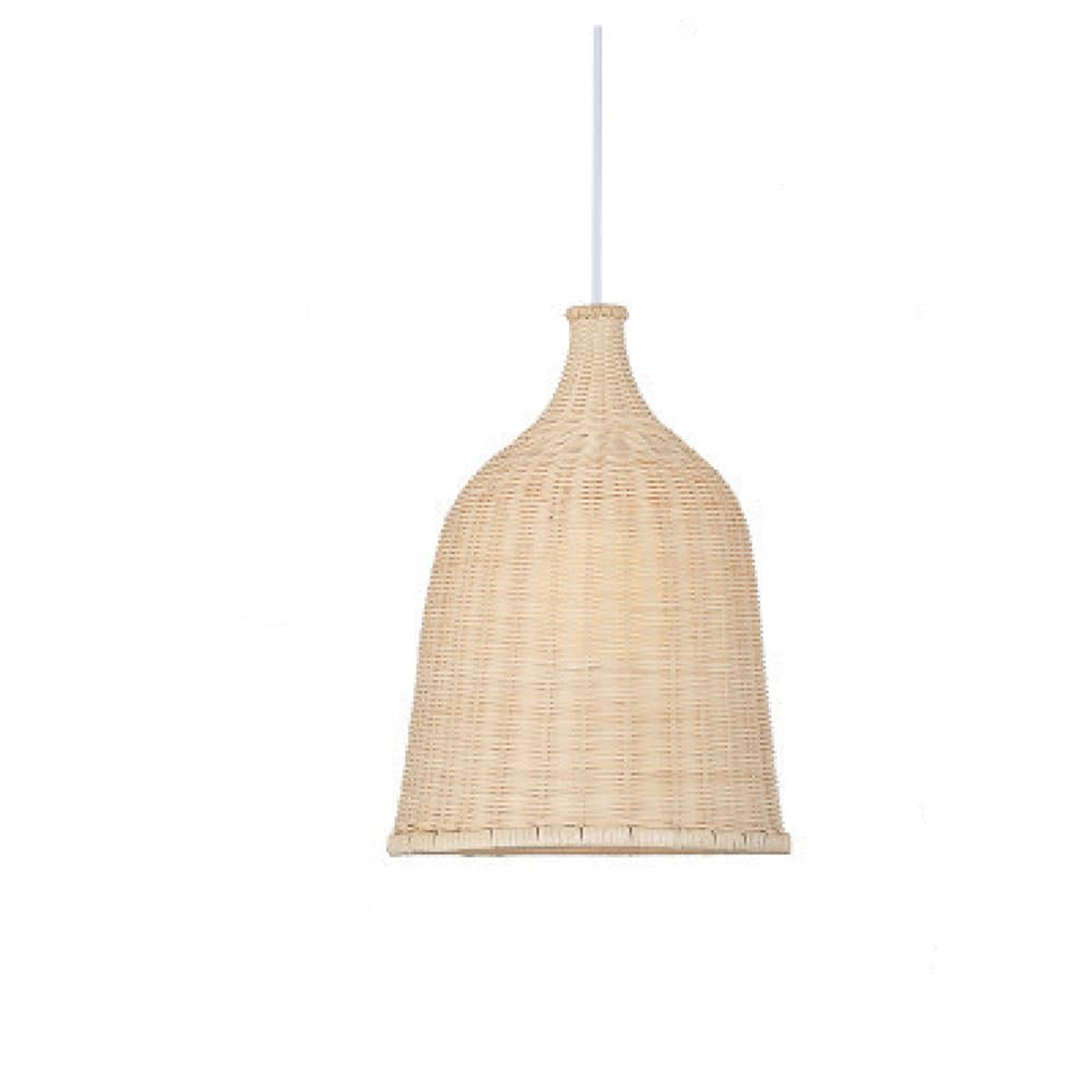 CHUNGYANG Pastoral Bamboo Rattan Pendant Light Southeast Asian Rattan Chandelier Light Fixture for Restaurant Retro Bamboo Wicker Lampshade Hanging Lamp for Kitchen Island Dining Room Entryway Foyer