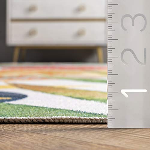 nuLOOM Amelia Machine Washable Tropical Ultra Thin Area Rug, 4' x 6', Green - Image 10