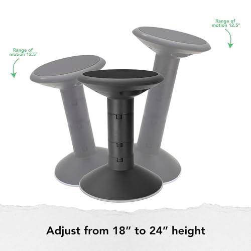 Image of Storex Wiggle Stool, 12 to 24-inch, Black