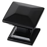 Southern Hills Black Cabinet Knobs - Pack of 5 - Square Kitchen Cupboard Knobs Drawer Pulls SHKM006-BLK-5