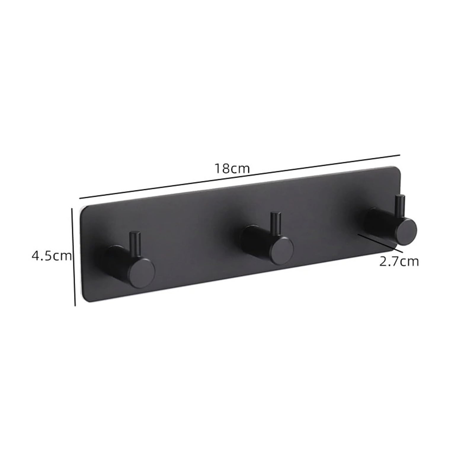 Selbstklebende Haken aus Edelstahl for Wand und Tür(Black 3 Hook)