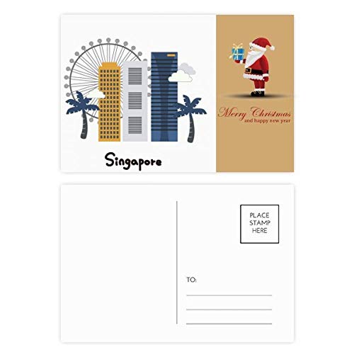 Cartes postales Père Noël Singapour Flyer pour vos vœux de fin d'année en famille