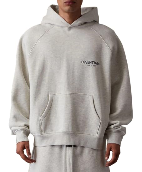 ESSENTIALS Pullover Hoodie Cotton Blend Adult Men Oversized, baggy fit.4