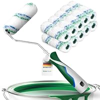 Farbwalzen Set – 10 Stück 10 cm Farbroller mit 12 mm Flor + 3K Bügel | Malerrollen für Wandfarbe, Kanten & Detailarbeiten | Profi-Malerwerkzeug für Innenbereiche