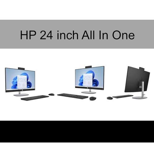 Image of HP 24 Copilot + All-in-One 23.8 inch Touchscreen IPS FHD Display (AMD Ryzen AI 5 340, 64GB DDR5, 4TB PCIe SSD, AMD Radeon 840M, WiFi 6, Webcam, Bluetooth 5.4, Win 11 Home) w /DKZ USB Port Expander