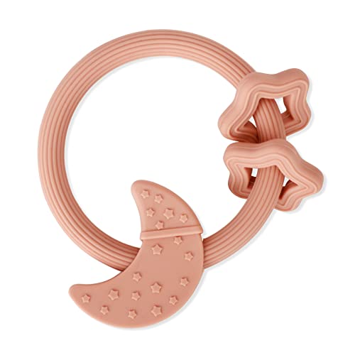 Image of Eoopoon Silicone Baby Teething Toy, Silicone Baby Teether for Babies 3 Months+, BPA Free, Boys Girls Shower, Birthday, Christmas Gifts (Cotta)