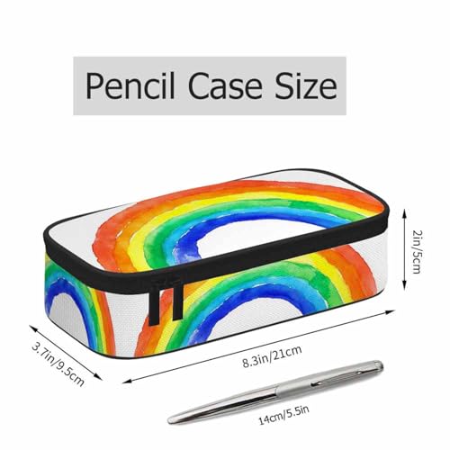 Image of Rainbow Pencil Case Happy Mood Hope Colorful Pencil Bag Pouch Box Organizer for College School Students Boy Girl