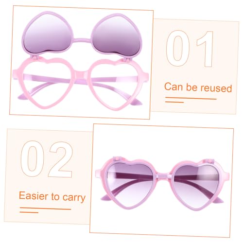 BESPORTBLE Cartoon Boys and Girls Sunglasses Heart Shaped Sun Glasses Boy Girl's Goggles up Glasses Sun Protection3