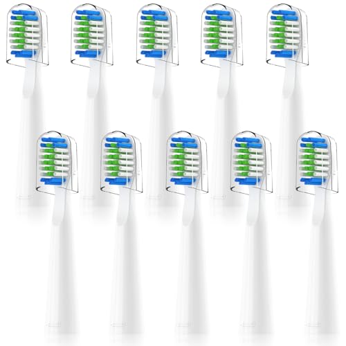 Compatible with Bitvae D2 Electric Toothbrush Replacement Heads for Bitvae D2 Electric Toothbrush 10 Pack (White)