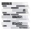VEELIKE 12 Sheets Marble Peel and Stick Tile Backsplash Grey Back Splash Stick on Tiles for Kitchen Bathroom 12''x12'' Self Adhesive Wall Tiles Peel and Stick Waterproof Renter Friendly Backsplash