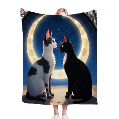Plaid polaire 220x240 animal chat lit king size couverture polaire chaude A45