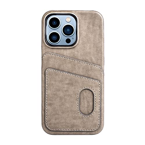 Étui de luxe en cuir porte-cartes pour iPhone 14 13 12 11 Pro Max coque arrière gris