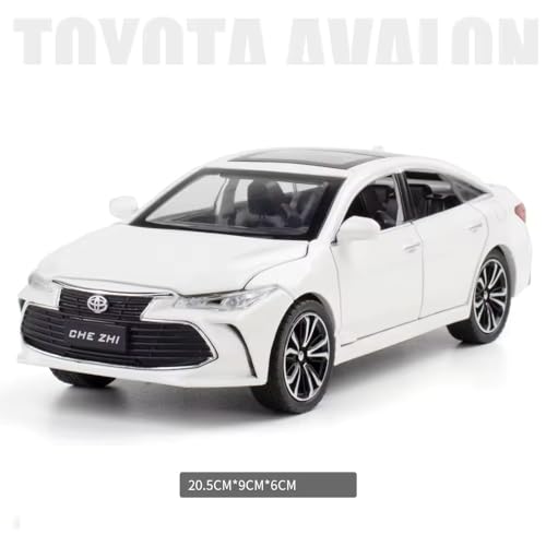 Image of Invite Toy Car 1:24 Toyota Avalon Metal Alloy Diecast Car Model Miniature Model with Sound Light Model Boys Toys for Children's【 White-Color 】