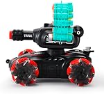 RC Car Shoot Nerf Bullet,Rc Tank That Shoots,Battle ANK with Nerf Remote Control Tank That Shoots Foam Darts-Stunts, 16 Foam Darts - Birthday Presents ForKids 7 8 9 10 11 Year Old(red)