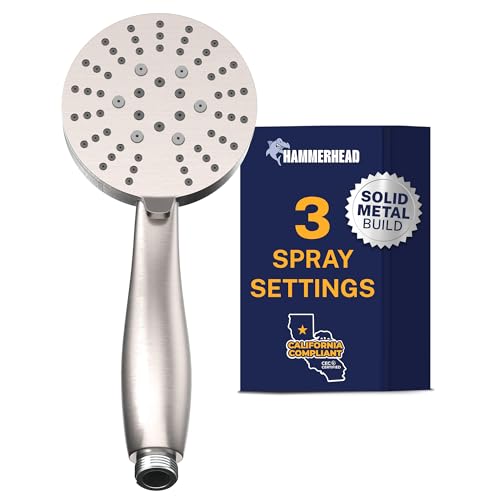 HammerHead Showers ALL METAL 3�X�v���[ �莝���V�����[�w�b�h ������j�b�P�� | ���C�h�X�v���[�A�}�b�T�[�W�X�v���[�A�~�X�g�X�v���[����I�� | 1.75GPM �ᗬ�ʃn���h�w���h�V�����[�w�b�h | 304�X�e�����X�X�`�[��