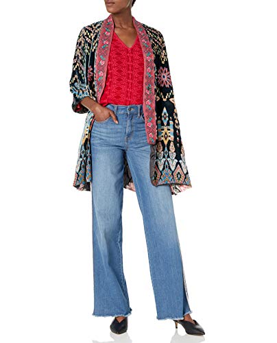 Johnny Was Women's Velvet Printed Reversible Kimono, Multi, X-Large