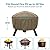 SunPatio Fire Pit Cover 32 Inch, Heavy Duty Waterproof Firepit Table Cover Round, Outdoor Fire Pit Bowl Cover Small, All Weather Protection Patio Ottoman Cover with Drawstring, Taupe