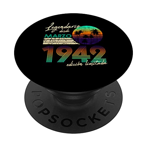 Cumpleaños Hombre Regalos Legendario Desde Marzo 1942 PopSockets PopGrip Intercambiable