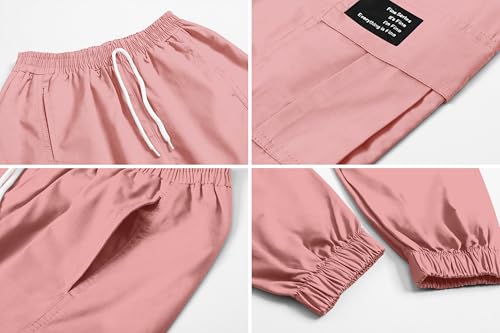 Image of SANGTREE Girls Fall Winter Clothing Sets, Girls Long Sleeve Crop Top and Cargo Jogger Pants Outfit Set,4T-14 Years