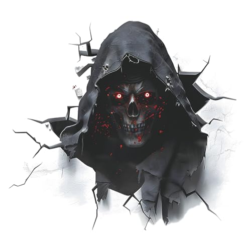 Halloween Horror Wall Stickers,Peel and Stick 3D Breaking Through Walls Decals Scary Spooky Ghost Decor for Home Bar Pub Halloween Party Supplies