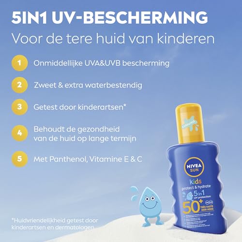Crème Solaire Spray Enfant Corps Spf 50+ Hydratant Résistant A 'eau Sun Nivea Le Spray De 200ml - vue 5