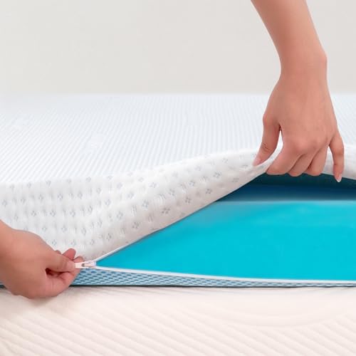 Subrtex 3 Inch Gel-Infused Memory Foam Mattress Topper High Density Breathable Bed Topper Rayon Made from Bamboo Cover CertiPUR-US Certified (Twin)