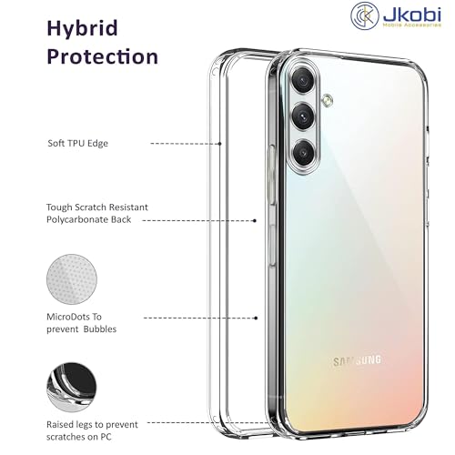 Image of Jkobi Silicone Back Cover Case for Samsung Galaxy A34 5G (Clear Shockproof Case with Camera Protection | Soft and Flexible | Transparent)